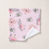 Gepersonaliseerde pastel Roos Bad Handdoek (Wasdoekje)