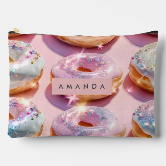 Gepersonaliseerde Pastel Roze Donut Glans Etui (Voorkant)