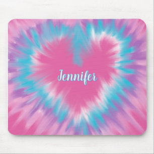 Gepersonaliseerde Pastel Roze stropdas-kleurstof h Muismat