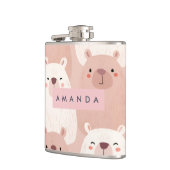 Gepersonaliseerde pastel Schattig Capybara Heupfles (Links)