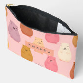 Gepersonaliseerde pastel Schattige Capybara Patter Etui (Open)
