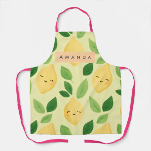Gepersonaliseerde Pastel Schattigee Lachende Citro Schort