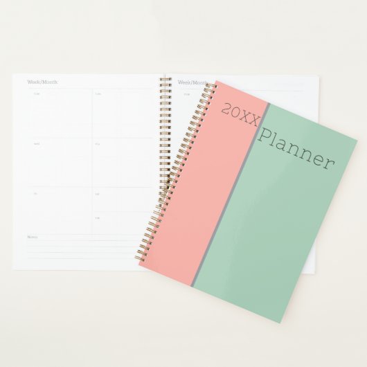 Gepersonaliseerde Pastel Soft Peach & Oerwoud Mist Planner (Display)