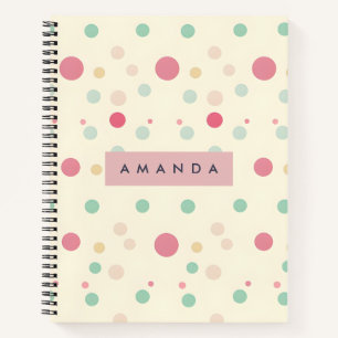 Gepersonaliseerde Pastel Stippen Stijl Notitieboek