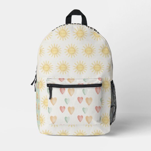 Gepersonaliseerde Pastel Sunshine Bedrukte Rugzak (Voorkant)