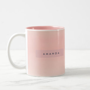 Gepersonaliseerde Pastel Warme Perzik Blush Fade Tweekleurige Koffiemok