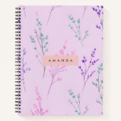 Gepersonaliseerde pastelbloem, elegant notitieboek (Voorkant)