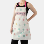 Gepersonaliseerde Pastelkleurige Macaron Stippenpa Schort (Insitu)