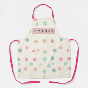 Gepersonaliseerde Pastelkleurige Macaron Stippenpa Schort