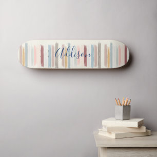 Gepersonaliseerde pastelpenseelstreken skateboard