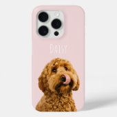 Gepersonaliseerde Pastelroze telefoonhoes met hond Case-Mate iPhone Case (Achterkant)