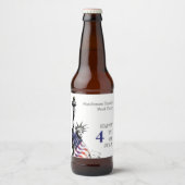 Gepersonaliseerde Patriottische 4 juli Party Bier Etiket (Voorkant)