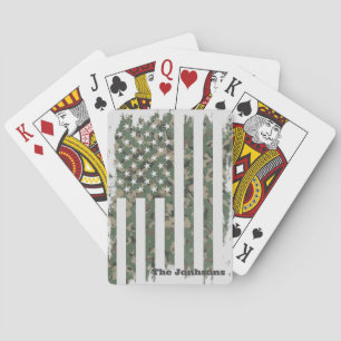 Gepersonaliseerde Patriottische Familienaam Amerik Pokerkaarten