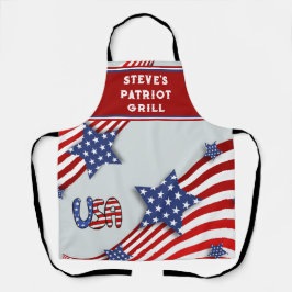 Gepersonaliseerde patriottische grill schort