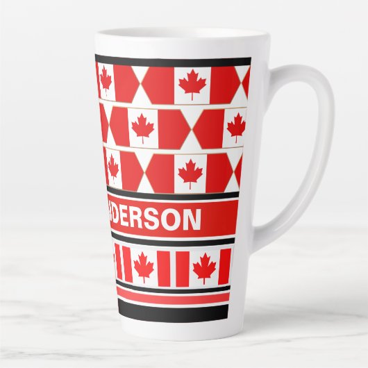Gepersonaliseerde Patriottische vlag van Canada Latte Mok (Rechts)