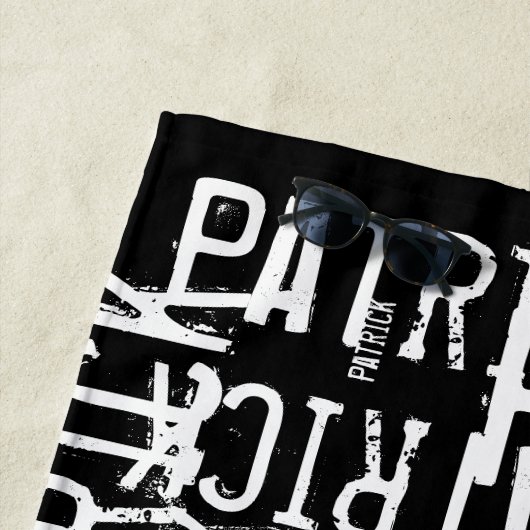 Gepersonaliseerde Patroon Typografie Namen op Zwar Strandlaken (In situ)