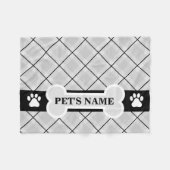 Gepersonaliseerde Paw Print en Bone Dog Dekens (Voorkant (Horizontaal))