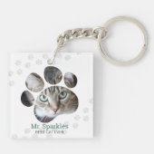 Gepersonaliseerde Paw Print Foto Kat Sleutelhanger (Achterkant)