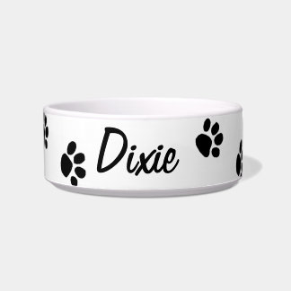 Gepersonaliseerde "Paw Prints" Pet Bowl Voerbakje