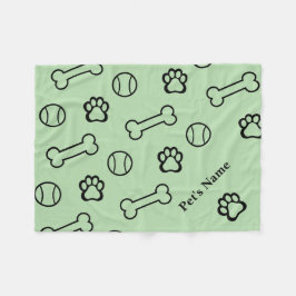 Gepersonaliseerde Pawprint en Bone Dog Dekens