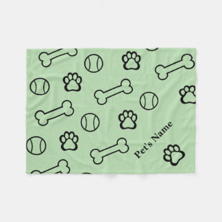 Gepersonaliseerde Pawprint en Bone Dog Dekens