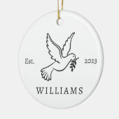 Gepersonaliseerde Peace Dove Kerstvakantie Keramisch Ornament (Links)