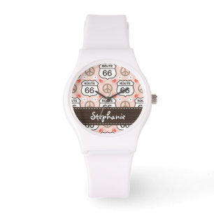 Gepersonaliseerde Peace Love Road Trip Horloge