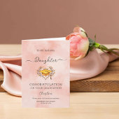 Gepersonaliseerde Peach Darling Dochter Afstuderen Kaart