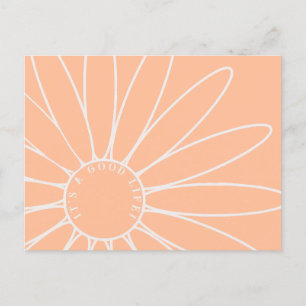 Gepersonaliseerde Peach Fuzz Daisy Flower Briefkaa Briefkaart