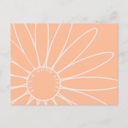 Gepersonaliseerde Peach Fuzz Daisy Flower Briefkaa Briefkaart (Voorkant)