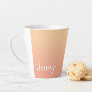 Gepersonaliseerde Peach Ombre Latte Mok