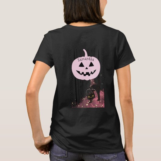 Gepersonaliseerde "Peek a Boo" Mama-to-Be Hallowee T-shirt (Achterkant)