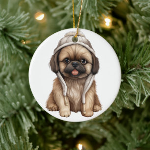Gepersonaliseerde Pekingese hond Keramisch Ornament