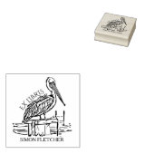 Gepersonaliseerde Pelican Ex Libris Boekplaat Rubberstempel (Gestempeld)