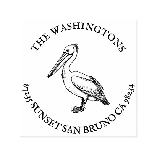 Gepersonaliseerde Pelican Retour Adres Stempelnaam Zelfinktende Stempel (Design)