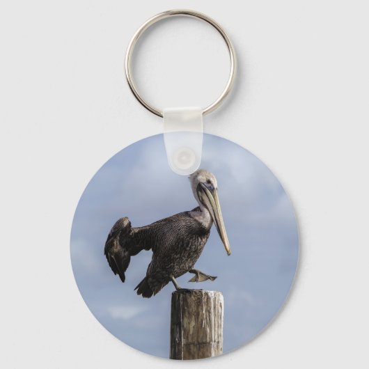 Gepersonaliseerde Pelikaan landing op post Sleutelhanger (Voorkant)