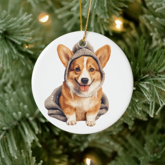 Gepersonaliseerde Pembroke Welsh Corgi Dog Art Keramisch Ornament (Boom)