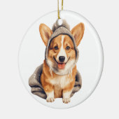 Gepersonaliseerde Pembroke Welsh Corgi Dog Art Keramisch Ornament (Links)