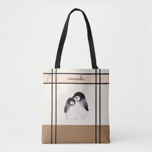 Gepersonaliseerde Penguin Canvas tas (Voorkant)