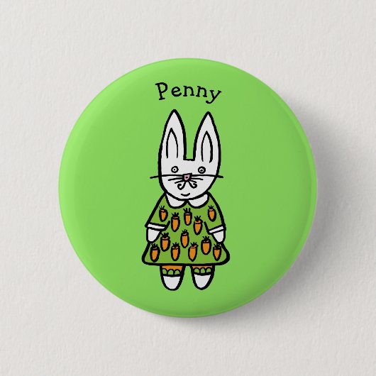 Gepersonaliseerde Penny het Konijn Ronde Button 5,7 Cm (Voorkant)