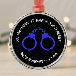 Gepersonaliseerde Pensioen Politie Handboeien Metalen Ornament