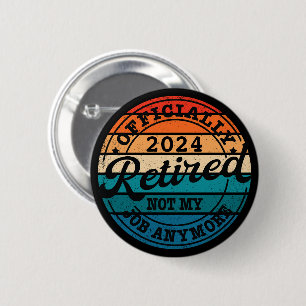 Gepersonaliseerde pensionering officieel gepension ronde button 5,7 cm