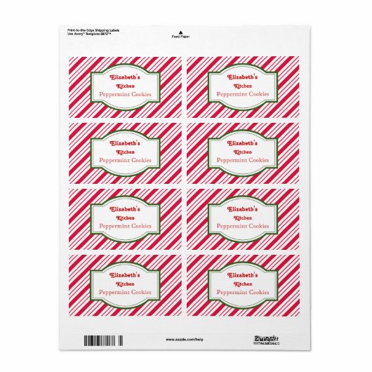Gepersonaliseerde pepermuntenetiketten etiket (Full Sheet)