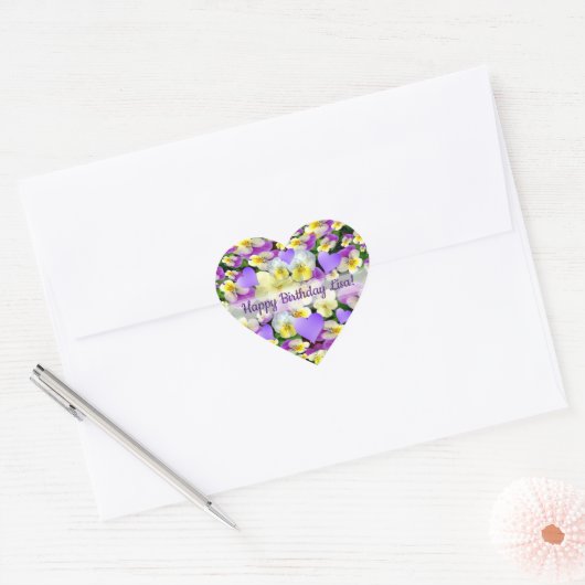 Gepersonaliseerde perfecte hart sticker (Envelop)