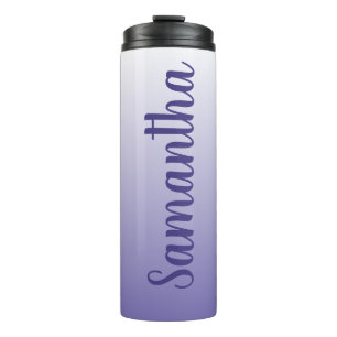 Gepersonaliseerde Periwinkle en Witte Ombre Thermosbeker