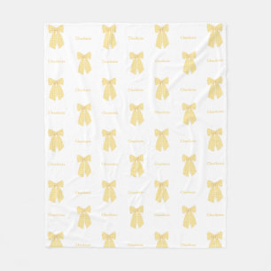  gepersonaliseerde perzik haar boog vrouwelijk fleece deken