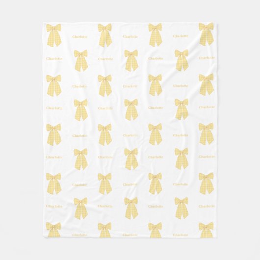  gepersonaliseerde perzik haar boog vrouwelijk fleece deken (Voorkant)