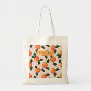 Gepersonaliseerde perzik patroon Schattigee perzik Tote Bag
