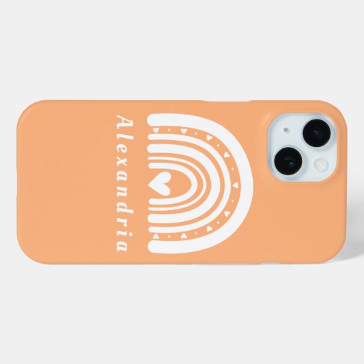 Gepersonaliseerde perzik regenboog Case-Mate iPhone case (Achterkant (horizontaal))
