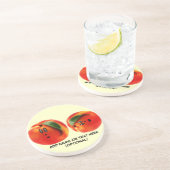 Gepersonaliseerde perziken Cartoon Zandsteen Onderzetter (Zijkant)